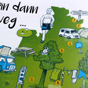 illustration deutschlandkarte camping edition