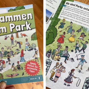 Wimmelheft Illustration Zusammen im PArk